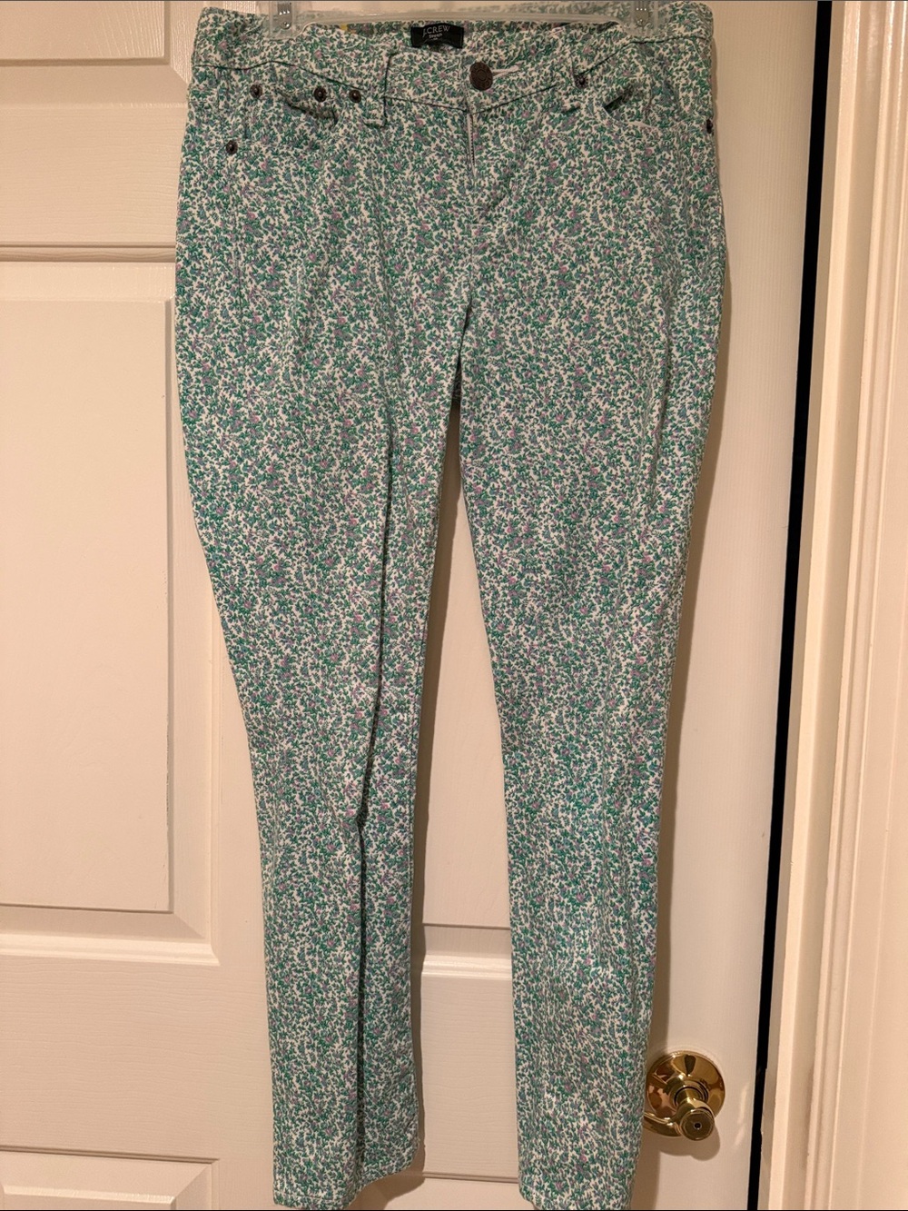 Floral Skinny Jeans - Green Print